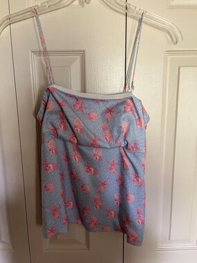 Vineyard Vines Light Blue & Pink Seashell Spaghetti Strap Camisole